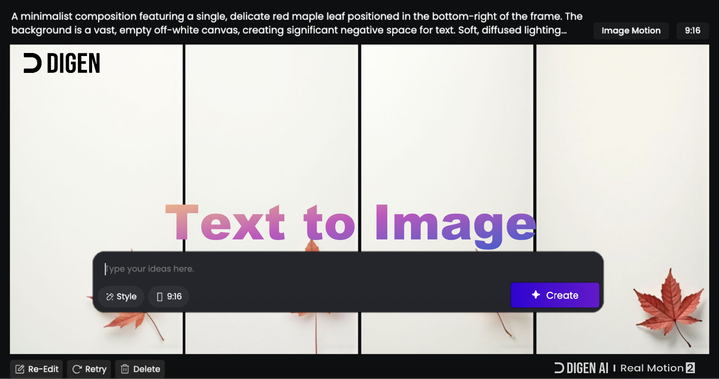 Prompt Reusability Test: Analyzing the Effects of the Same 'Nano Banana' Templates on Digen.ai's Text-to-Image and Video Generation-Minimalist Composition & Negative Space